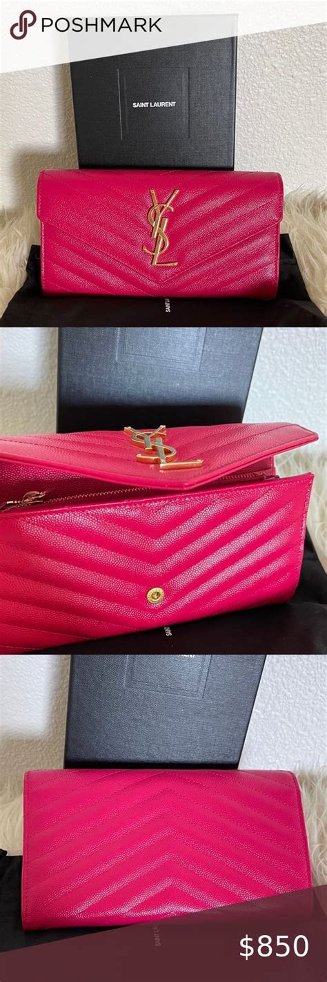 ysl wallet pink|YSL zipper wallet.